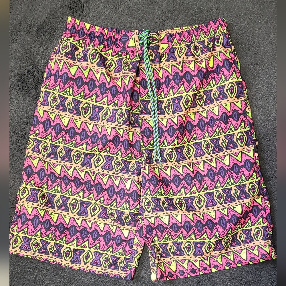 Wave zone swim‎ trunks board shorts size 14/16 BEACH POOL OCEAN SWIM GEOMETRIC